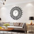 Black flower with crystal wall clock